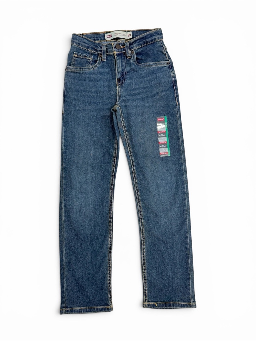 Levi’s 514 Straight Performance Stretch Jeans Size 10 Regular Blue Denim NWT